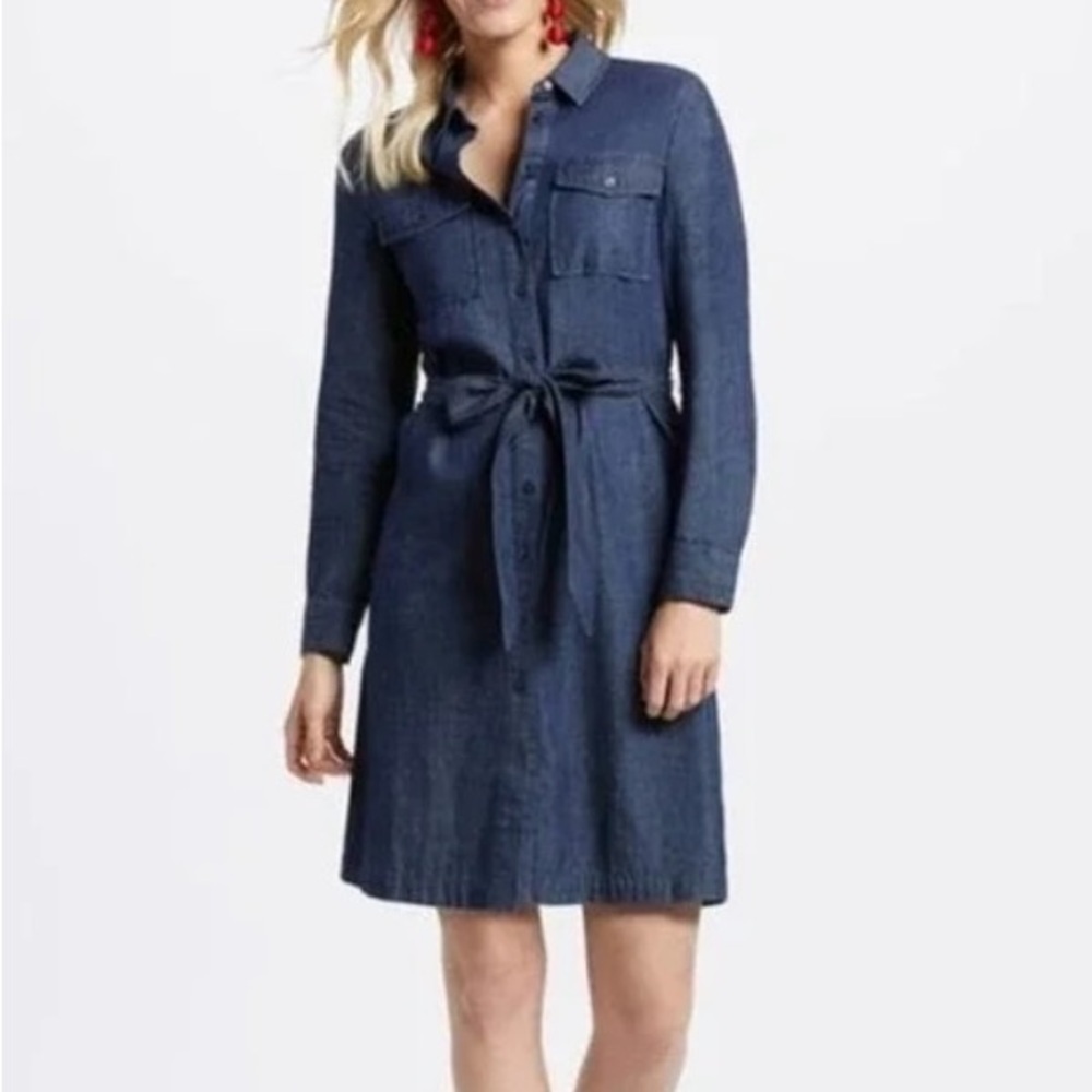 Draper James Chambray Belted Shirtdress Size 8